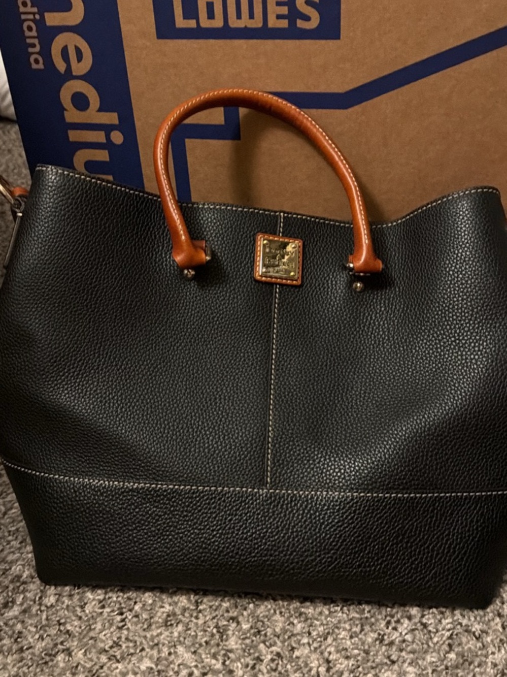 Dooney & Bourke Chelsea Black Pebbled Leather Tote.